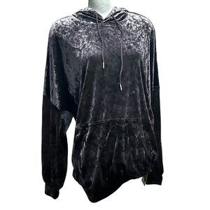 Halara Velvet Hooded Pullover Sweater Shirt Sz XL Womens Coffee Brown Long Sleev